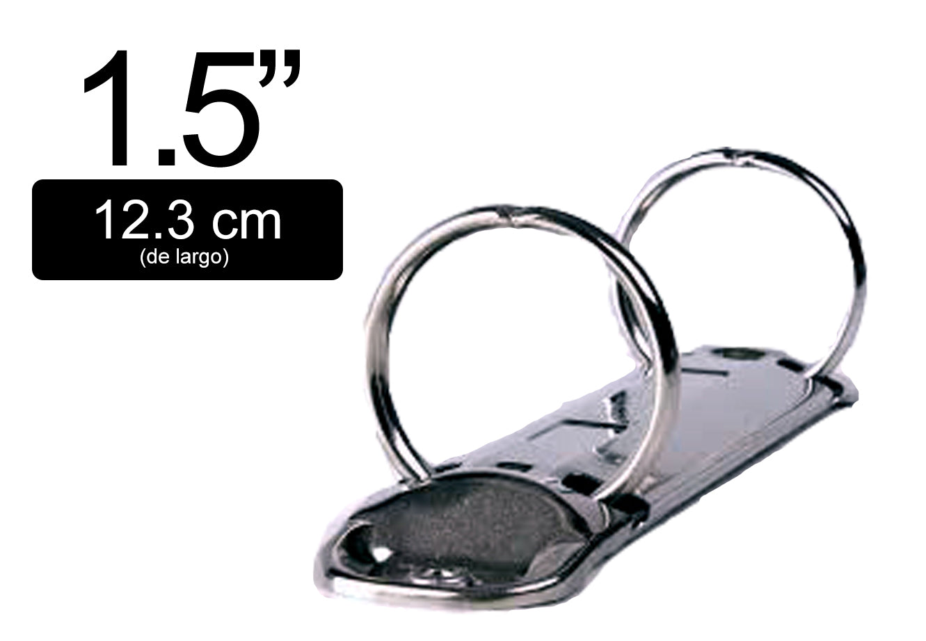 Paquete de 10 piezas de herraje tamaño especial de dos argollas circulares, diámetro de 1.5 pulgadas, separación de 8 cm, acabado níquel, capacidad para 325 hojas, empaque de 400 piezas. Paquete de 10 piezas de herraje tamaño especial de dos argollas circulares, diámetro de 1.5 pulgadas, separación de 8 cm, acabado níquel, capacidad para 325 hojas, empaque de 400 piezas.